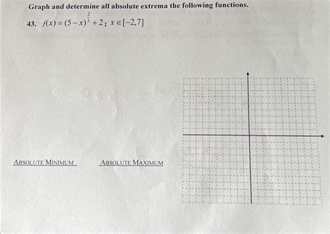 Solved Graph and determine all absolute extrema the | Chegg.com