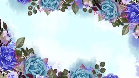 Gradient Blue Nature Water Flowers Rose Flower Powerpoint Background ...