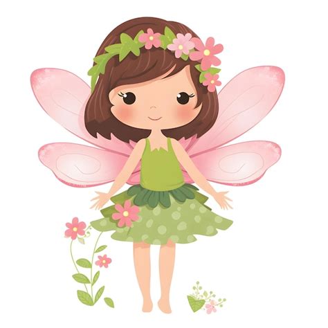 Premium Photo | Cute winged fairy drawing