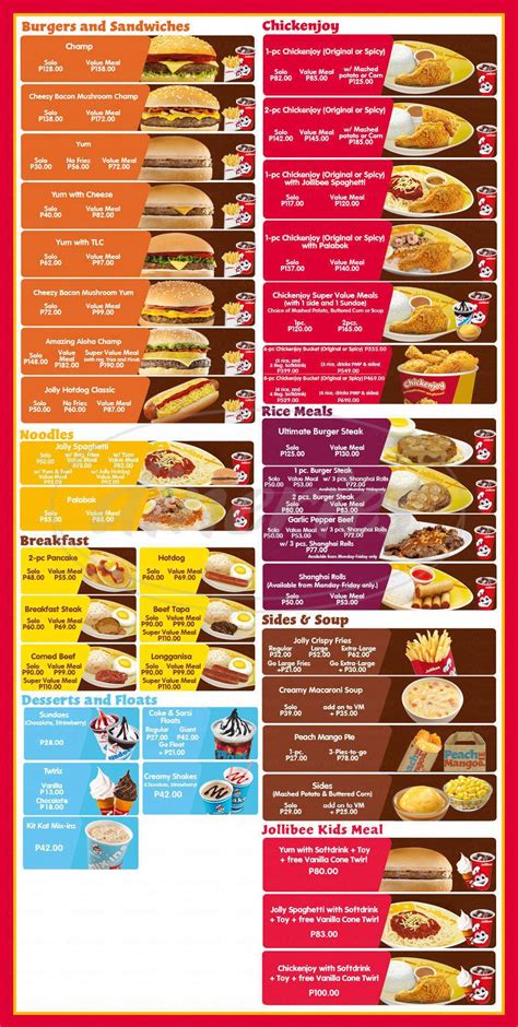 Jollibee's Menu