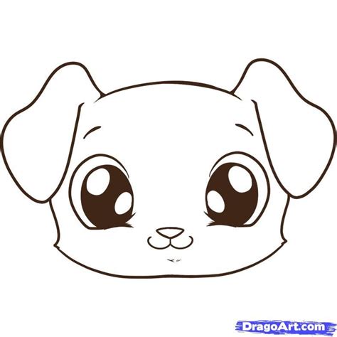 Cute Puppy Face Drawing