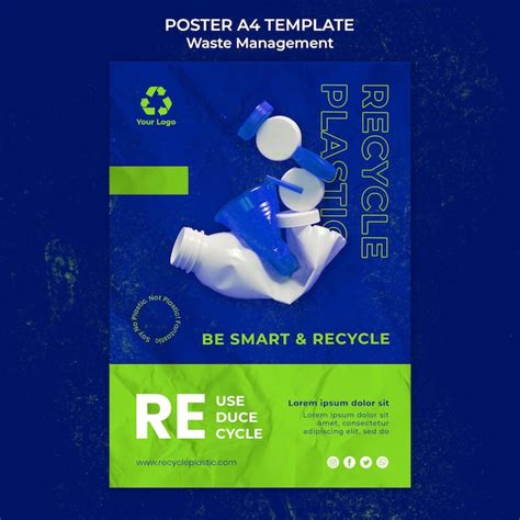 Premium PSD | Waste management poster design template