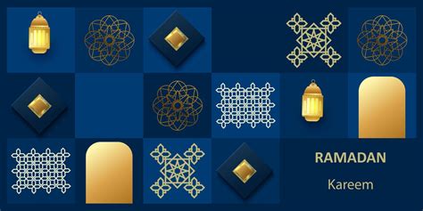 Ramadan Kareem poster. Islamic postcard, banner template. Modern design ...