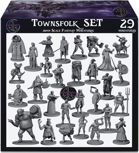 Buy 29 Heroic Townsfolk Fantasy Miniatures Set for DND Miniatures ...