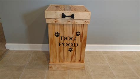 Wood Dog Food Container, Pet Food Storage Container, Cute Pet Food ...