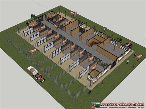 home garden plans: HB100 - Horse Barn Plans - Horse Barn Design | Horse ...