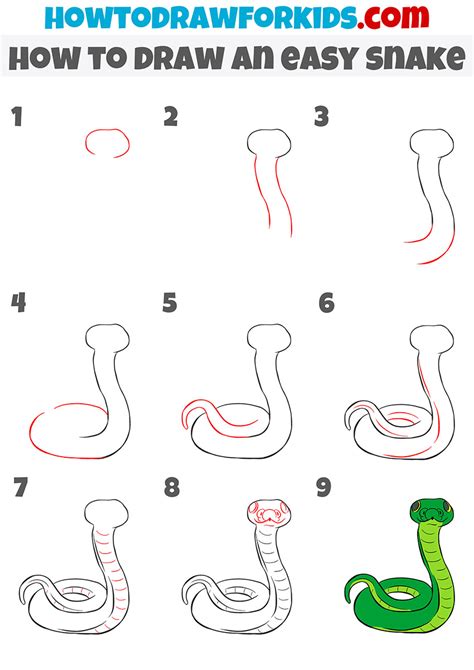 How To Draw A Snake Step By Step For Kids