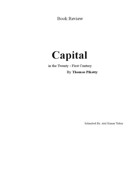 Book Review - Capital in The Twenty First Century | PDF | Thomas ...