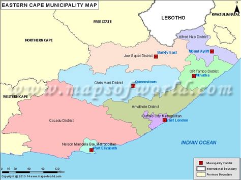 Eastern Cape Map | Municipalities in Eastern Cape, South Africa