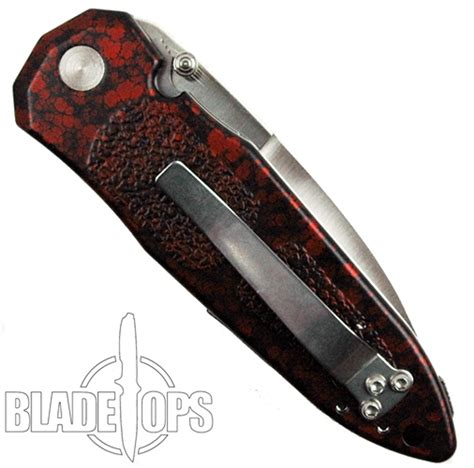 Hunter II, Dual Action Automatic Knife, Red Handle, Hidden Release ...