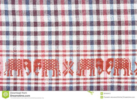 Native Sarong with Elephant Pattern Stock Image - Image of rough ...