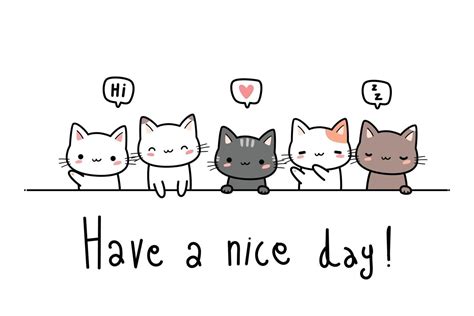 Cute cat kitten greeting cartoon doodle background wallpaper 3423831 ...