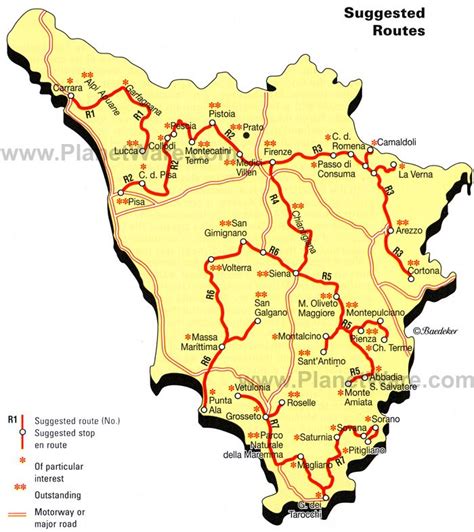 Tourist Map Of Tuscany Italy