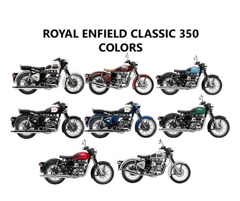 Royal Enfield Classic 350 Colors: Black, Lagoon, Blue, Chestnut, Red ...