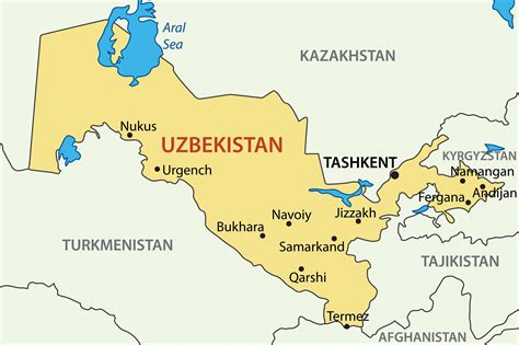 Map of Uzbekistan - Capital of Uzbekistan map (Central Asia - Asia)