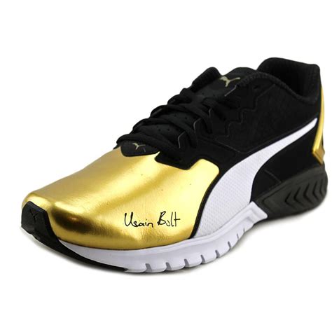 PUMA - Puma Ignite Dual Bolt Puma Black Gold Mens Athletic Running ...