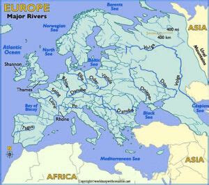 4 Free Labeled Map of Europe Rivers In PDF