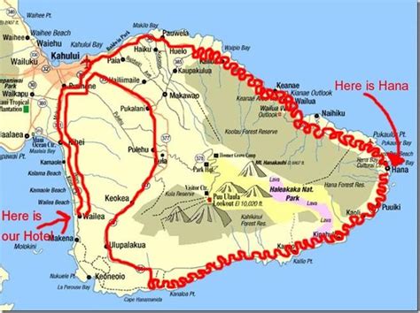 Road To Hana Route Map