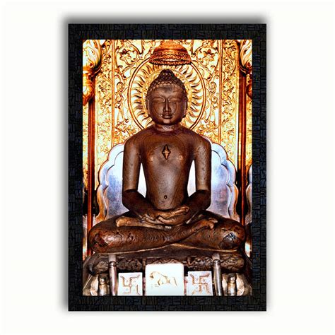 Buy PNF Lord Mahavir Swami Jain God with Wooden Synthetic Frame ...