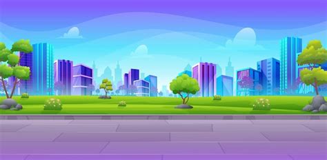 Premium Vector | Beautiful city park or urban garden with colorful ...