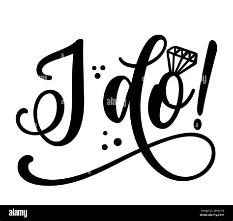 I do - Bautiful hand lettering calligraphy with diamond ring. Script ...