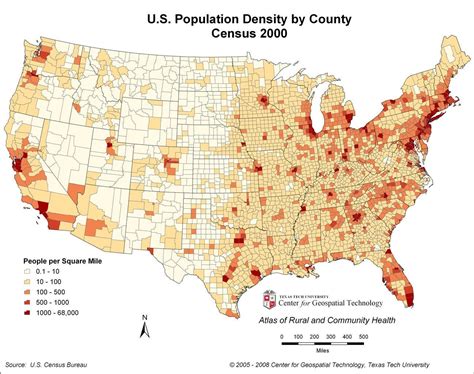 Map Of Us Counties By Population Density