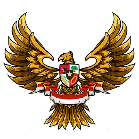 Illustration Of The Golden Garuda As A Symbol Of Indonesia, Eagle ...