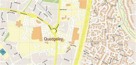 Gloucester + Cheltenham UK Map Vector City Plan High Detailed Street ...