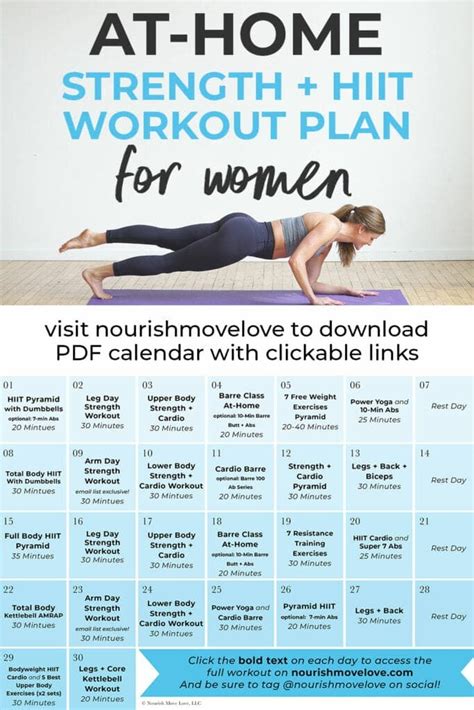 30-Day Advanced Workout Plan (Videos) | Nourish Move Love