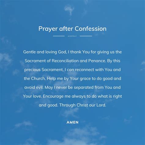 Prayer after Confession