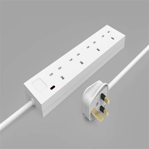 British Standards 250V 13A 4 Gang Multi Outlets Extension Plug Socket ...