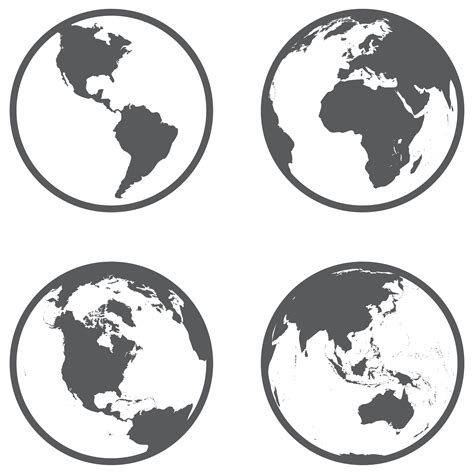 Globe different continents in a flat | Globe drawing, Globe tattoos ...