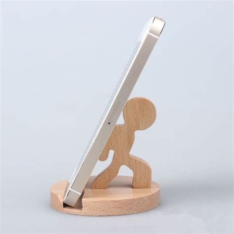 Creative Cute Natural Wooden cell Phone Stand #Natural, #Phone, #Stand ...