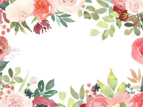 Watercolor Flower Frames Clipart Flower Border Clipart | Etsy