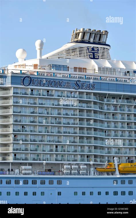 Ovation of the Seas cruise ship entering Piraeus port, Greece Stock ...