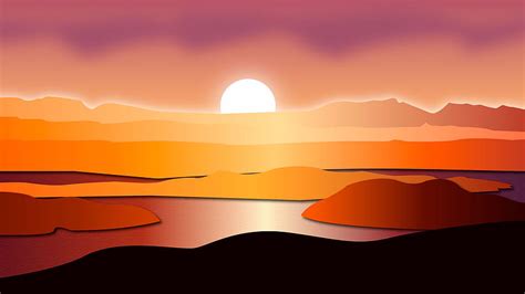 Minimalist Digital Art, simple sunset digital HD wallpaper | Pxfuel