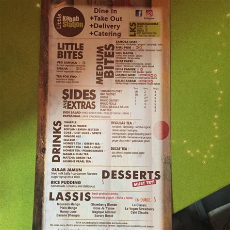 Menu at Little Kabab Station restaurant, Mount Kisco