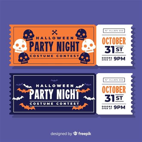 Free Vector | Colorful hand drawn halloween party ticket template