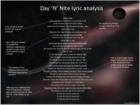 Day ‘n’ nite lyric analysis