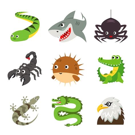 Premium Vector | Funny animal reptile cartoon vector