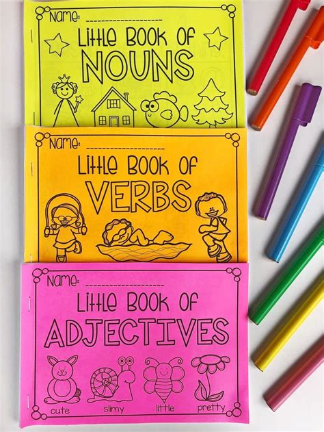 Little books of nouns, adjectives and verbs. They were used during ...