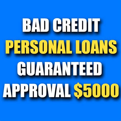 Best Bad Credit Personal Loans Guaranteed Approval $5000: Top Lenders ...