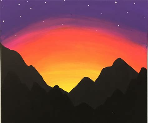 Paint a Mountain Sunset (for Beginners) : 10 Steps (with Pictures ...