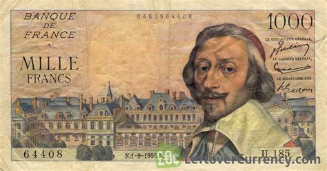 1000 French Francs (Richelieu) - Exchange yours for cash today