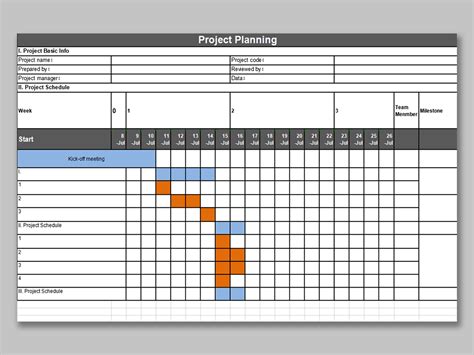 Project Plan Excel Templates