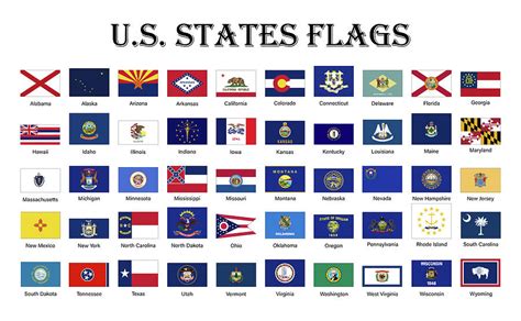 United States of America State flags Digital Art by StockPhotosArt Com ...