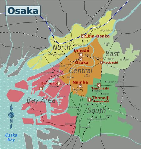 File:Osaka City Map.png - Wikitravel Shared