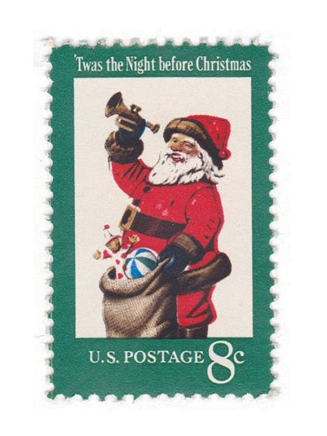 Vintage Christmas US Postage Stamp - 1972 8c Christmas Santa - Scott No ...