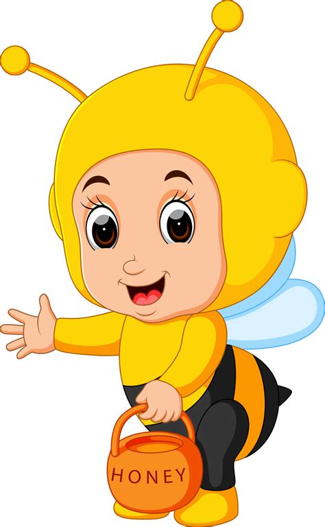 Cute boy cartoon wearing bee costume 10300937 Vector Art at Vecteezy