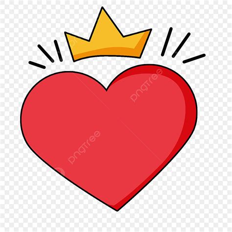 Wear Red Clipart Vector, Cartoon Red Love Heart Wearing A Crown ...